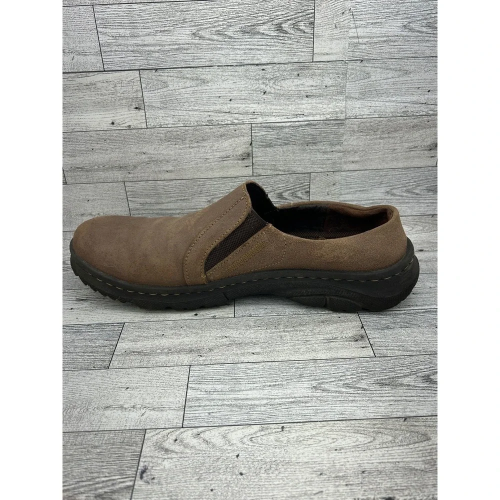 Born MH15 Men Brown Leather Slip On Loafers Round Toe Casual Shoes Size 12